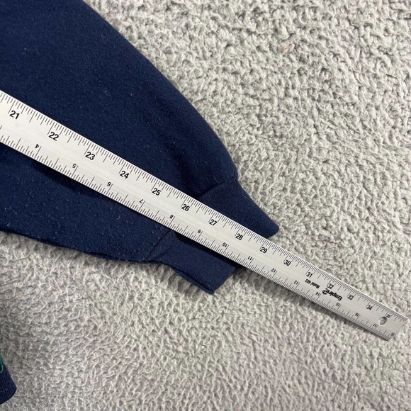 Vintage Irish Sweatshirt Men's Large Blue Green Crewneck Shamrock All Over Puff - Picture 8 of 15